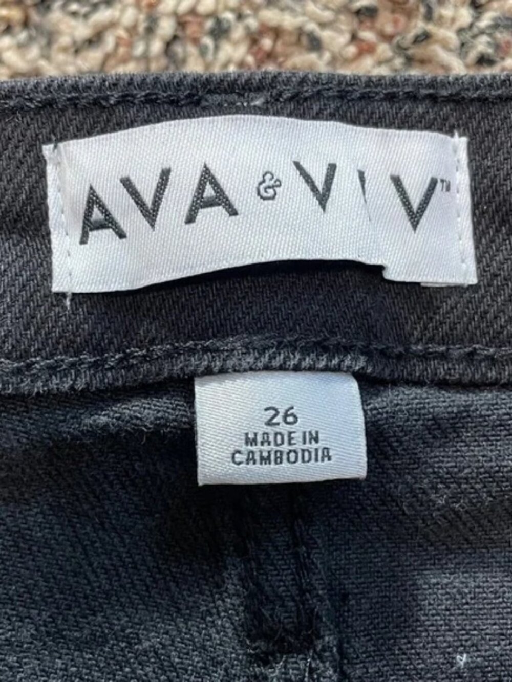 Ava & Viv High Rise Wide Leg Black Wash Plus Size 26 Denim Trousers | NWOT - Picture 5 of 11